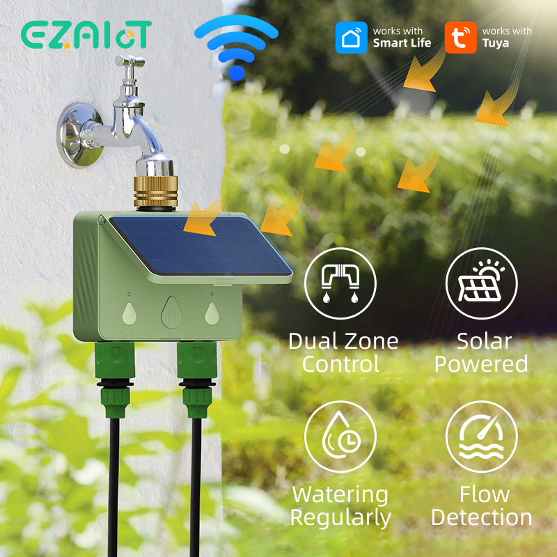 Yoocaa Smart Garden - WiFi Water Timer 2 Zone Solar