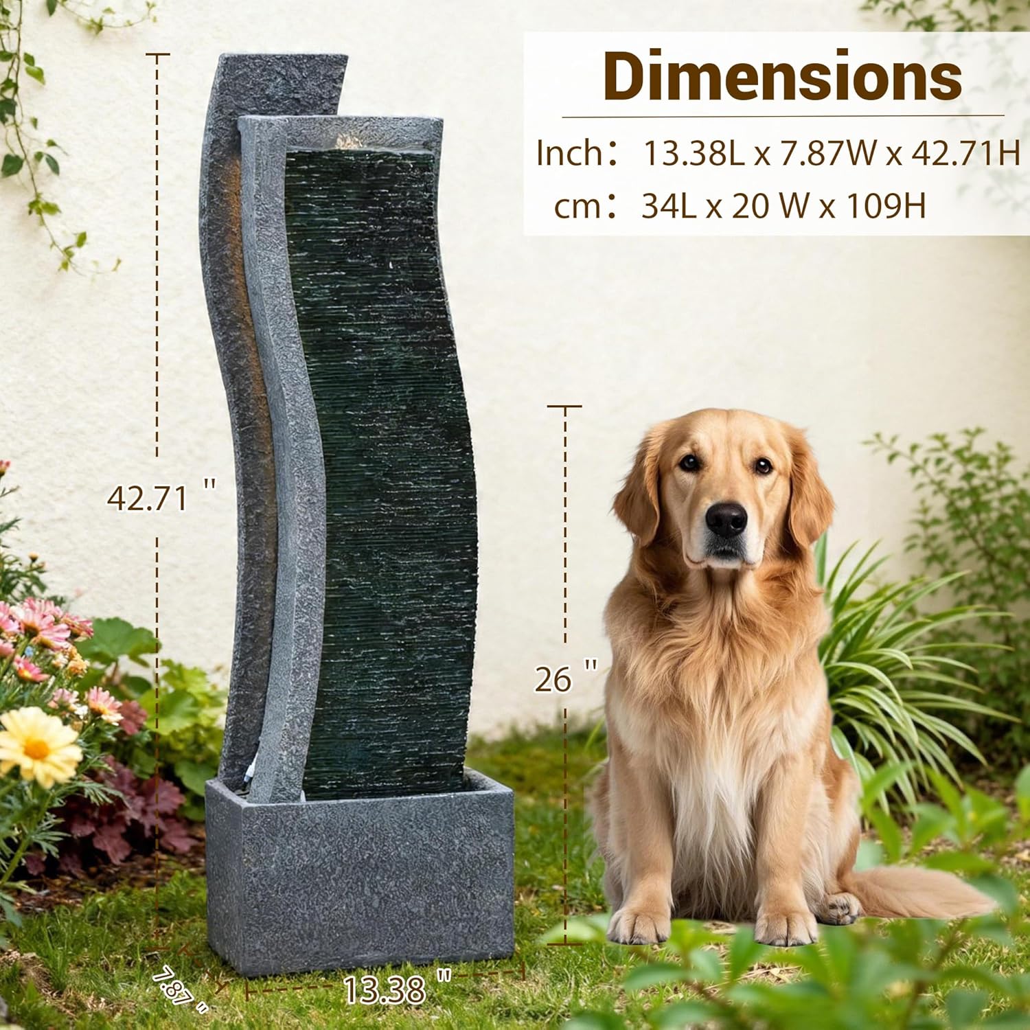 43H Modern Outdoor Water Fount - Smart Garden Indoor reseña y precio