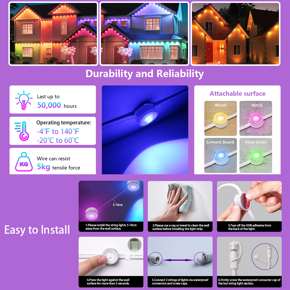 Smart WIFI RGB Eaves Lighting  - Smart Garden Diy reseña y precio