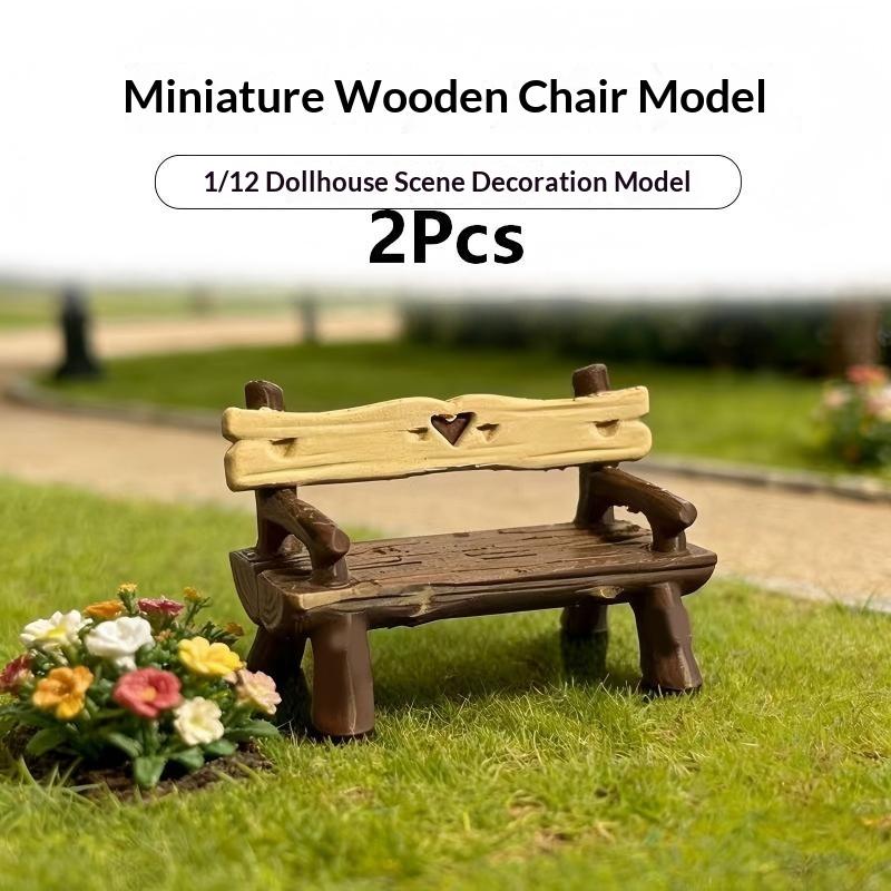 2Pcs 1/12 Miniature Bench Doll - Smart Garden Diy reseña y precio